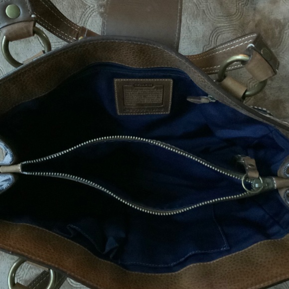 Coach large leather & multimedia, multicolor patchwork bag - Picture 5 of 8